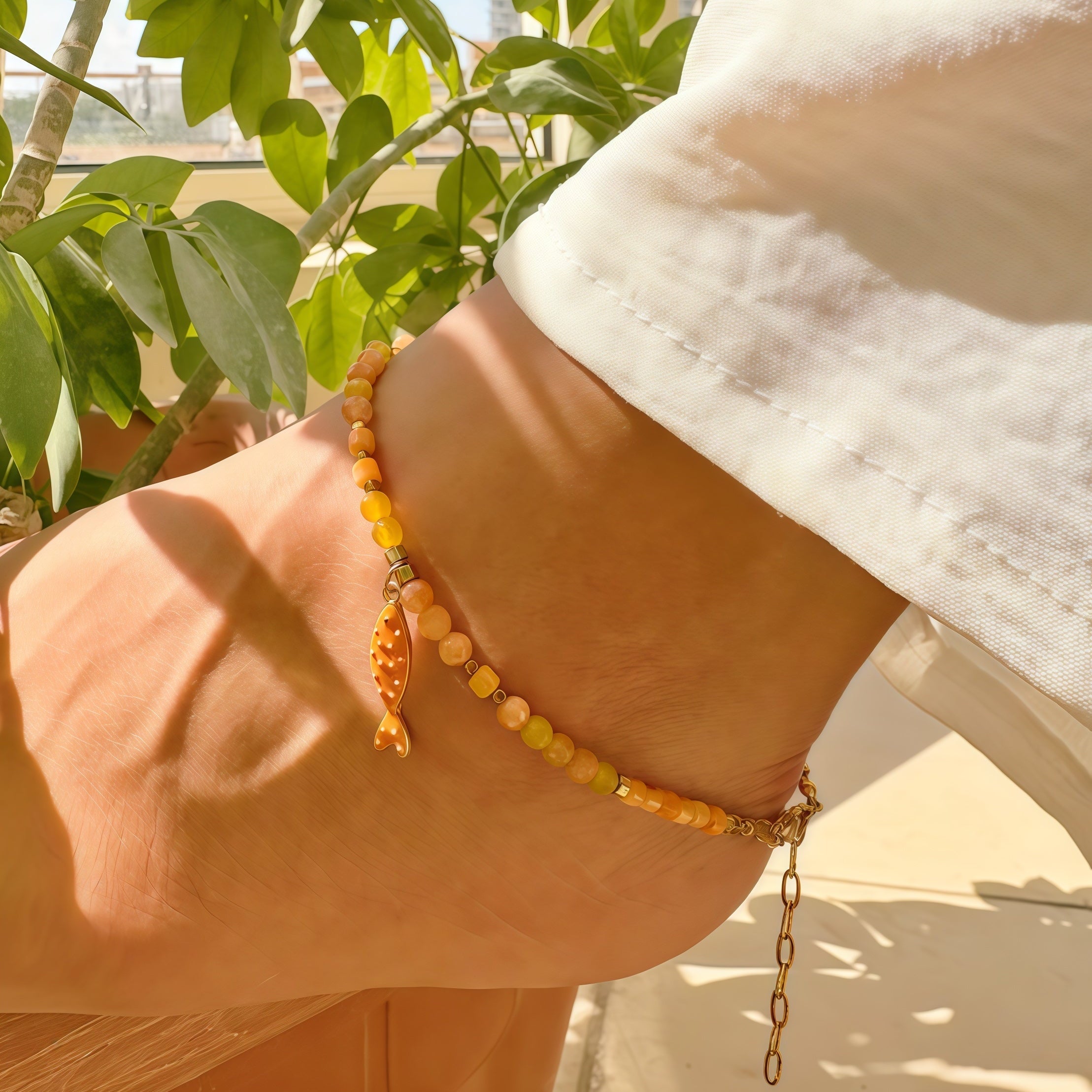 Coral Sunset Anklet